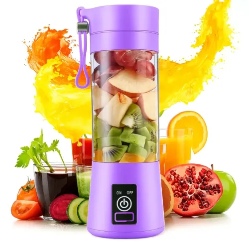 Rechargeable Juicer Blender (380ml) – 6-Blade Portable Smoothie Maker & Juicer Cup Rechargeable Juicer Blender (380ml) – 6-Blade Portable Smoothie Maker & Juicer Cup